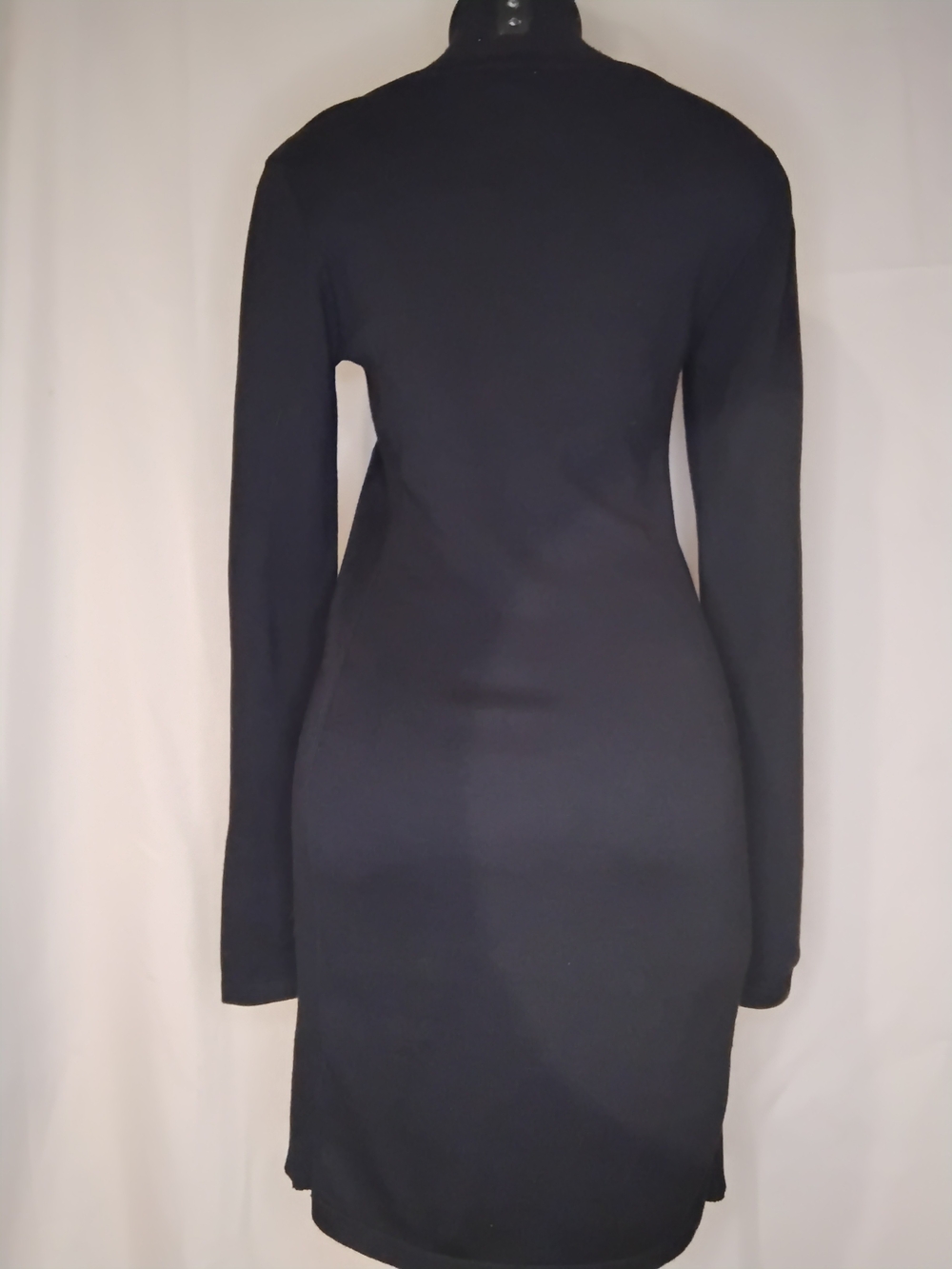 Xhilaration Black & Blue Chevron Midi Sweater Dress - Picture 2 of 2